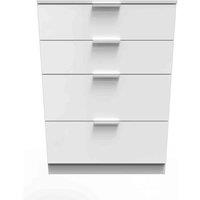 Welcome Furniture Ready Assembled Plymouth 4 Drawer Deep Chest In White, White