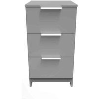 Welcome Furniture Ready Assembled Plymouth 3 Drawer Bedside Cabinet In Uniform Grey & Dusk Grey, Grey