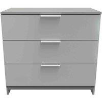 Welcome Furniture Ready Assembled Plymouth 3 Drawer Chest In Uniform Grey & Dusk Grey, Grey