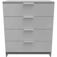 Welcome Furniture Ready Assembled Plymouth 4 Drawer Chest In Uniform Grey & Dusk Grey, Grey
