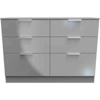 Welcome Furniture Ready Assembled Plymouth 6 Drawer Wide Chest In Uniform Grey & Dusk Grey, Grey