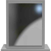 Welcome Furniture Ready Assembled Plymouth Mirror In Uniform Grey Gloss & Dusk Grey, Grey