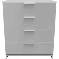 Welcome Furniture Ready Assembled Plymouth 4 Drawer Chest In Uniform Grey & White, Grey
