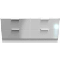 Welcome Furniture Ready Assembled Plymouth 4 Drawer Bed Box In Uniform Grey & White, Grey