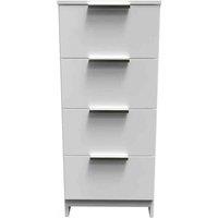 Welcome Furniture Ready Assembled Plymouth 4 Drawer Tallboy In White, White