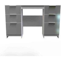 Welcome Furniture Ready Assembled Plymouth Double Pedestal Desk - Grey/White, Grey