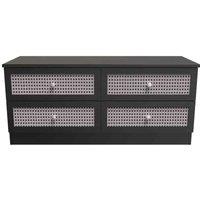 Welcome Furniture Ready Assembled Rattan 4 Drawer Bed Box In Smooth Black, Black