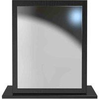 Welcome Furniture Ready Assembled Rattan Mirror In Smooth Black, Black