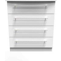 Welcome Furniture Ready Assembled Sherwood 4 Drawer Chest In Porcelain Matt, White