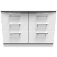 Welcome Furniture Ready Assembled Sherwood 6 Drawer Wide Chest In Porcelain Matt, White