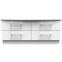 Welcome Furniture Ready Assembled Sherwood 4 Drawer Bed Box In Porcelain Matt, White