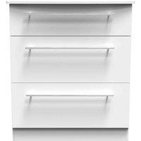 Welcome Furniture Ready Assembled Sherwood 3 Drawer Deep Chest In Porcelain Matt, White