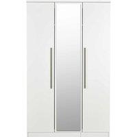 Welcome Furniture Ready Assembled Sherwood Triple Mirror Wardrobe In Porcelain Matt, White