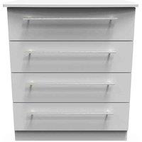 Welcome Furniture Ready Assembled Sherwood 4 Drawer Chest In Grey Matt, Grey