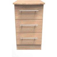Welcome Furniture Ready Assembled Sherwood 3 Drawer Bedside Cabinet In Bardolino Oak, Brown