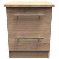 Welcome Furniture Ready Assembled Sherwood 2 Drawer Bedside Cabinet In Bardolino Oak, Brown