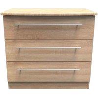Welcome Furniture Ready Assembled Sherwood 3 Drawer Chest In Bardolino Oak, Brown