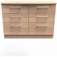 Welcome Furniture Ready Assembled Sherwood 6 Drawer Wide Chest In Bardolino Oak, Brown