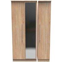 Welcome Furniture Ready Assembled Sherwood Triple Mirror Wardrobe In Bardolino Oak, Brown