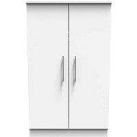 Welcome Furniture Ready Assembled Sherwood 2 Door Midi Robe In Porcelain Matt, White