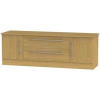 Welcome Furniture Ready Assembled Sherwood 2 Door 2 Drawer Superwide Tv Unit In Modern Oak, Brown