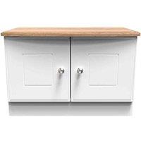 Welcome Furniture Ready Assembled Victoria Compact 2 Door Tv & Media Unit In White Ash & Oak, White