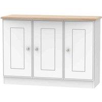 Welcome Furniture Ready Assembled Victoria 3 Door Sideboard In White Ash & Oak, White