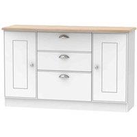 Welcome Furniture Ready Assembled Victoria 2 Door 3 Drawer Sideboard In White Ash & Oak, White