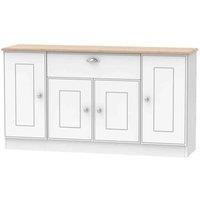 Welcome Furniture Ready Assembled Victoria 4 Door 1 Drawer Wide Unit In White Ash & Oak, White