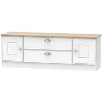 Welcome Furniture Ready Assembled Victoria 2 Door 2 Drawer Superwide Tv Unit In White Ash & Oak, White