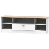 Welcome Furniture Ready Assembled Victoria Wide 1 Drawer Tv & Media Unit In White Ash & Oak, White