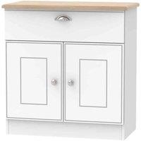 Welcome Furniture Ready Assembled Victoria 1 Drawer 2 Door Sideboard In White Ash & Oak, White