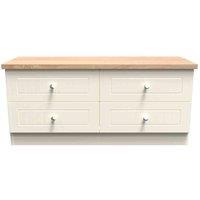 Welcome Furniture Ready Assembled Vienna 4 Drawer Bed Box In Cream Ash & Oak, Cream
