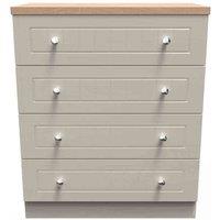 Welcome Furniture Ready Assembled Vienna 4 Drawer Chest In Kashmir Ash & Oak, Brown
