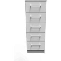 Welcome Furniture Ready Assembled Worcester 5 Drawer Tallboy In White, White
