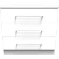 Welcome Furniture Ready Assembled Worcester 3 Drawer Chest In White, White