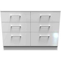 Welcome Furniture Ready Assembled Worcester 6 Drawer Wide Chest In White, White