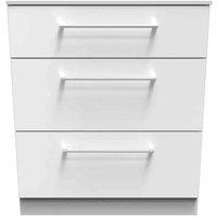 Welcome Furniture Ready Assembled Worcester 3 Drawer Deep Chest In White, White