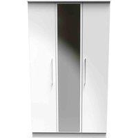 Welcome Furniture Ready Assembled Worcester Triple Mirror Wardrobe In White, White