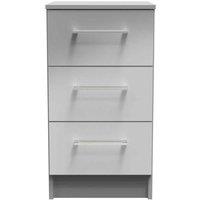 Welcome Furniture Ready Assembled Worcester 3 Drawer Bedside Cabinet In Uniform Grey & Dusk Grey, Grey