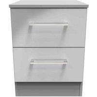 Welcome Furniture Ready Assembled Worcester 2 Drawer Bedside Cabinet In Uniform Grey & Dusk Grey, Grey