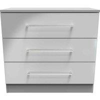 Welcome Furniture Ready Assembled Worcester 3 Drawer Chest In Uniform Grey & Dusk Grey, Grey