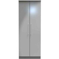 Welcome Furniture Ready Assembled Worcester 2 Door Wardrobe In Uniform Grey & Dusk Grey, Grey