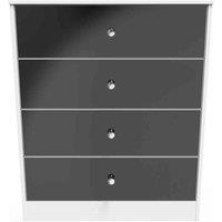 Welcome Furniture Ready Assembled Worcester 4 Drawer Chest In Black & White, Black