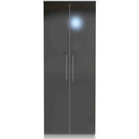 Welcome Furniture Ready Assembled Worcester 2 Door Wardrobe In Black & White, Black