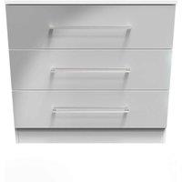Welcome Furniture Ready Assembled Worcester 3 Drawer Chest In Uniform Grey & White, Grey
