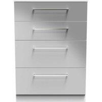Welcome Furniture Ready Assembled Worcester 4 Drawer Deep Chest In Uniform Grey & White, Grey