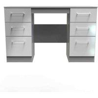 Welcome Furniture Ready Assembled Worcester Double Pedestal Desk In Uniform Grey & Dusk Grey, Grey