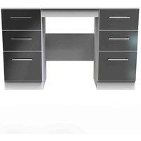 Welcome Furniture Ready Assembled Worcester Double Pedestal Desk In Black & White, Black