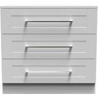 Welcome Furniture Ready Assembled York 3 Drawer Chest In Grey Ash, Grey